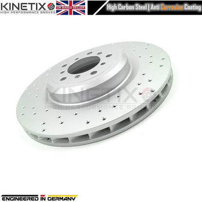 FOR BMW M3 E90 FRONT LEFT RIGHT DRILLED BRAKE DISCS DTEC PADS WIRE SENSORS 360mm