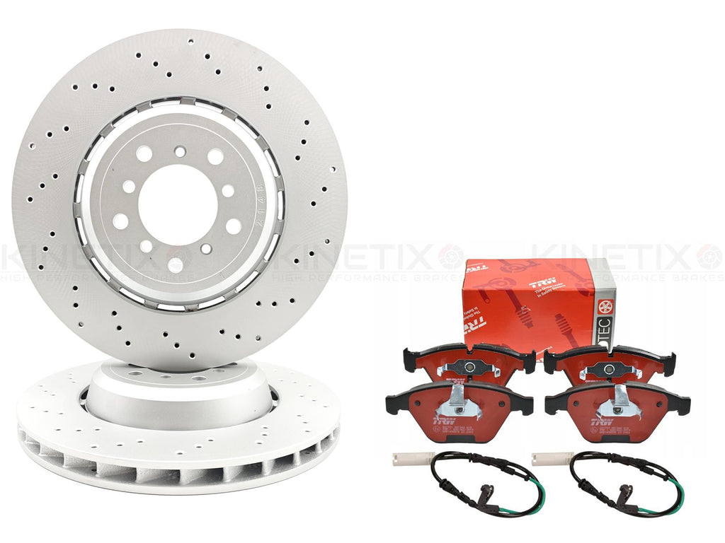 FOR BMW 1M M3 E82 E90 E92 E93 FRONT LEFT RIGHT BRAKE DISCS DTEC PADS WIRE 360mm