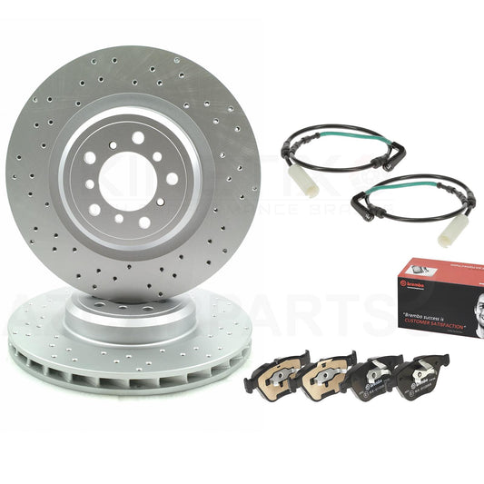FOR BMW M3 E93 FRONT LEFT RIGHT DRILLED BRAKE DISCS BREMBO PADS SENSORS 360mm