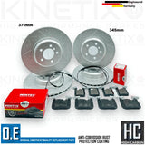 FOR BMW 335d xDrive M SPORT FRONT REAR PERFORMANCE GROOVED BRAKE DISCS PADS SET