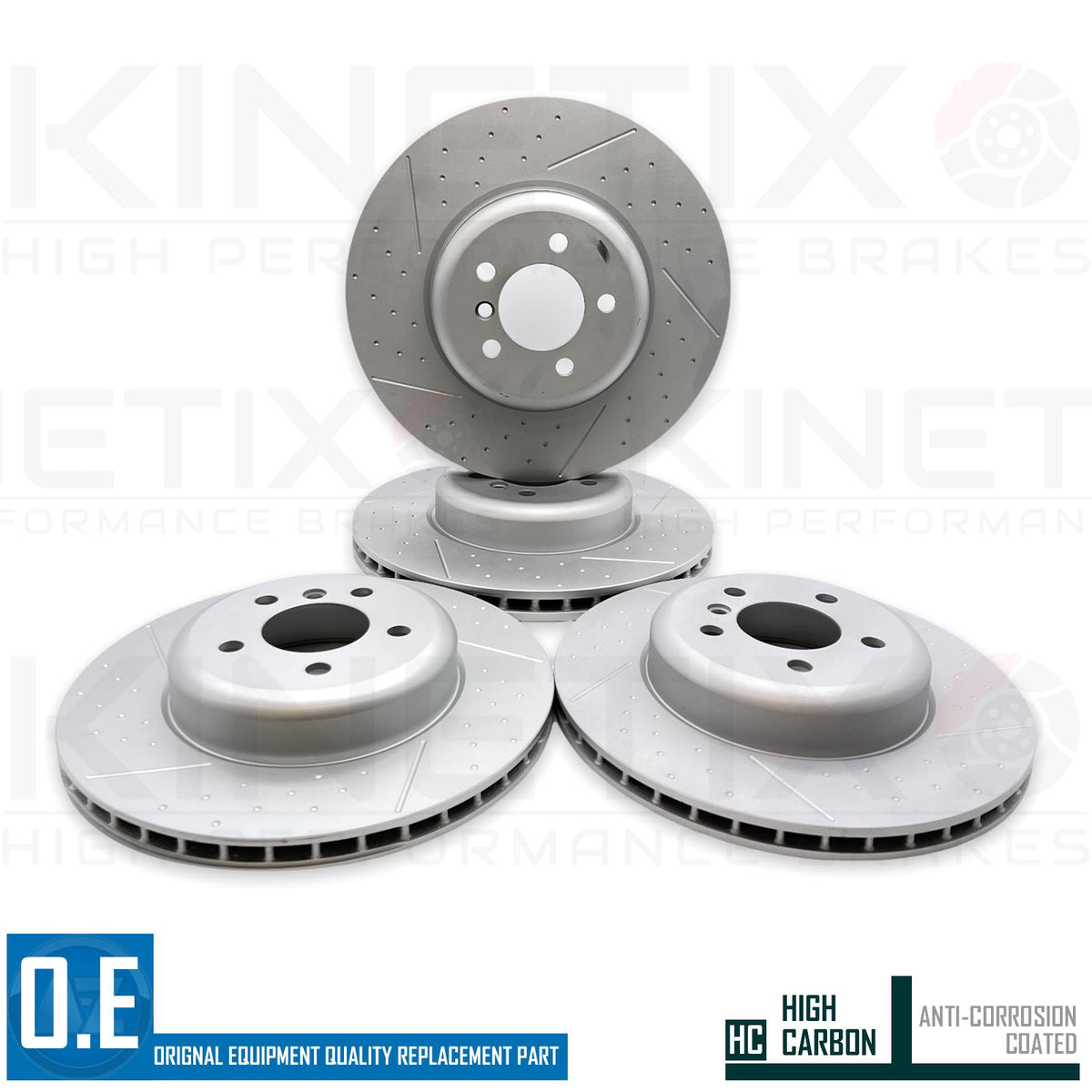 FOR BMW 330d M SPORT F31 DIMPLED GROOVED FRONT REAR BRAKE DISCS 370mm 345mm