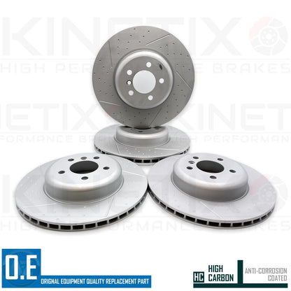 FOR BMW 330d M SPORT FRONT REAR DIMPLED GROOVED HIGH CARBON BRAKE DISCS 370 345