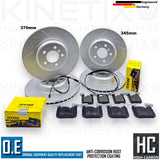 FOR BMW 425d M SPORT F36 FRONT REAR BRAKE DISCS TEXTAR PADS SENSORS 370mm 345mm