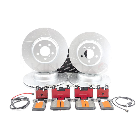 FOR BMW 335i F30 M SPORT FRONT REAR BRAKE DISCS CERAMIC PADS 370mm 345mm SENSORS