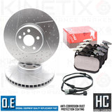 FOR BMW 340i F34 M SPORT DIMPLED GROOVED FRONT BRAKE DISCS TRW PADS SENSOR 370mm