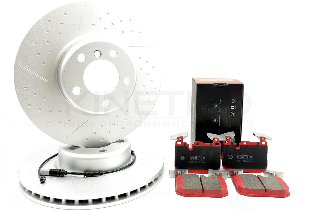 FOR BMW 335i 435i 340i 440i DIMPLE GROOVED FRONT BRAKE DISCS PADS 370mm