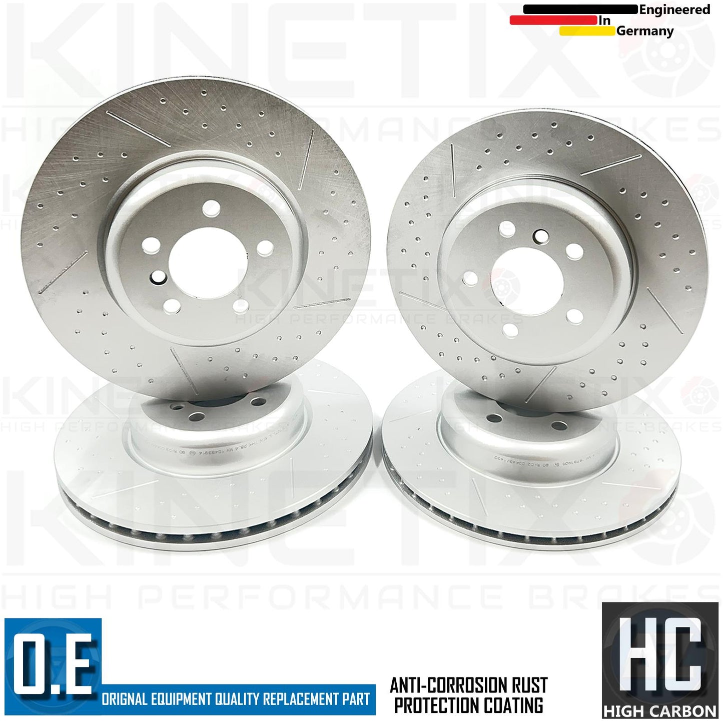 FOR BMW 330d M SPORT FRONT REAR DIMPLED GROOVED HIGH CARBON BRAKE DISCS 370 345