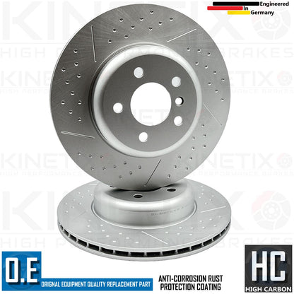 FOR BMW 330d M SPORT FRONT REAR DIMPLED GROOVED HIGH CARBON BRAKE DISCS 370 345
