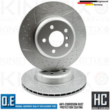 FITS BMW 428i F36 Gran Coupe M SPORT DIMPLED GROOVED REAR BRAKE DISCS PAIR 345mm