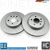 FOR BMW 330i xDrive F30 M SPORT DIMPLED GROOVED REAR BRAKE DISCS PAIR 345mm