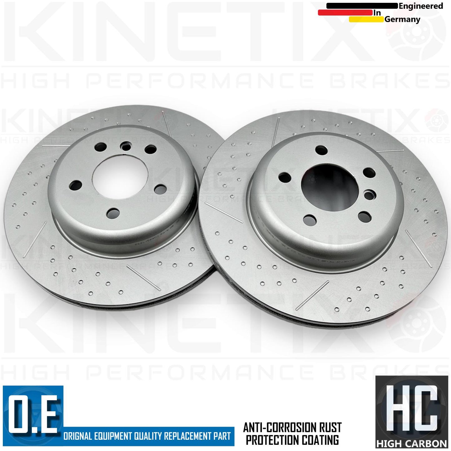 FOR BMW 330d M SPORT FRONT REAR DIMPLED GROOVED HIGH CARBON BRAKE DISCS 370 345