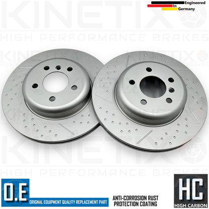 FOR BMW 330d M SPORT FRONT REAR DIMPLED GROOVED HIGH CARBON BRAKE DISCS 370 345