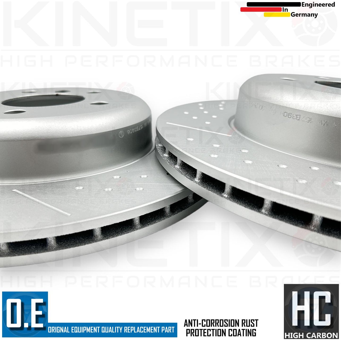 FOR BMW 330d M SPORT FRONT REAR DIMPLED GROOVED HIGH CARBON BRAKE DISCS 370 345