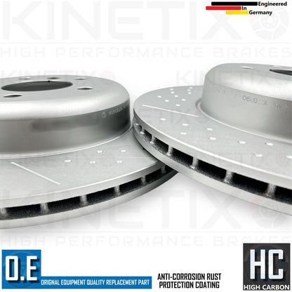 FOR BMW 330d M SPORT FRONT REAR DIMPLED GROOVED HIGH CARBON BRAKE DISCS 370 345