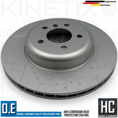 FOR BMW 330d M SPORT FRONT REAR DIMPLED GROOVED HIGH CARBON BRAKE DISCS 370 345