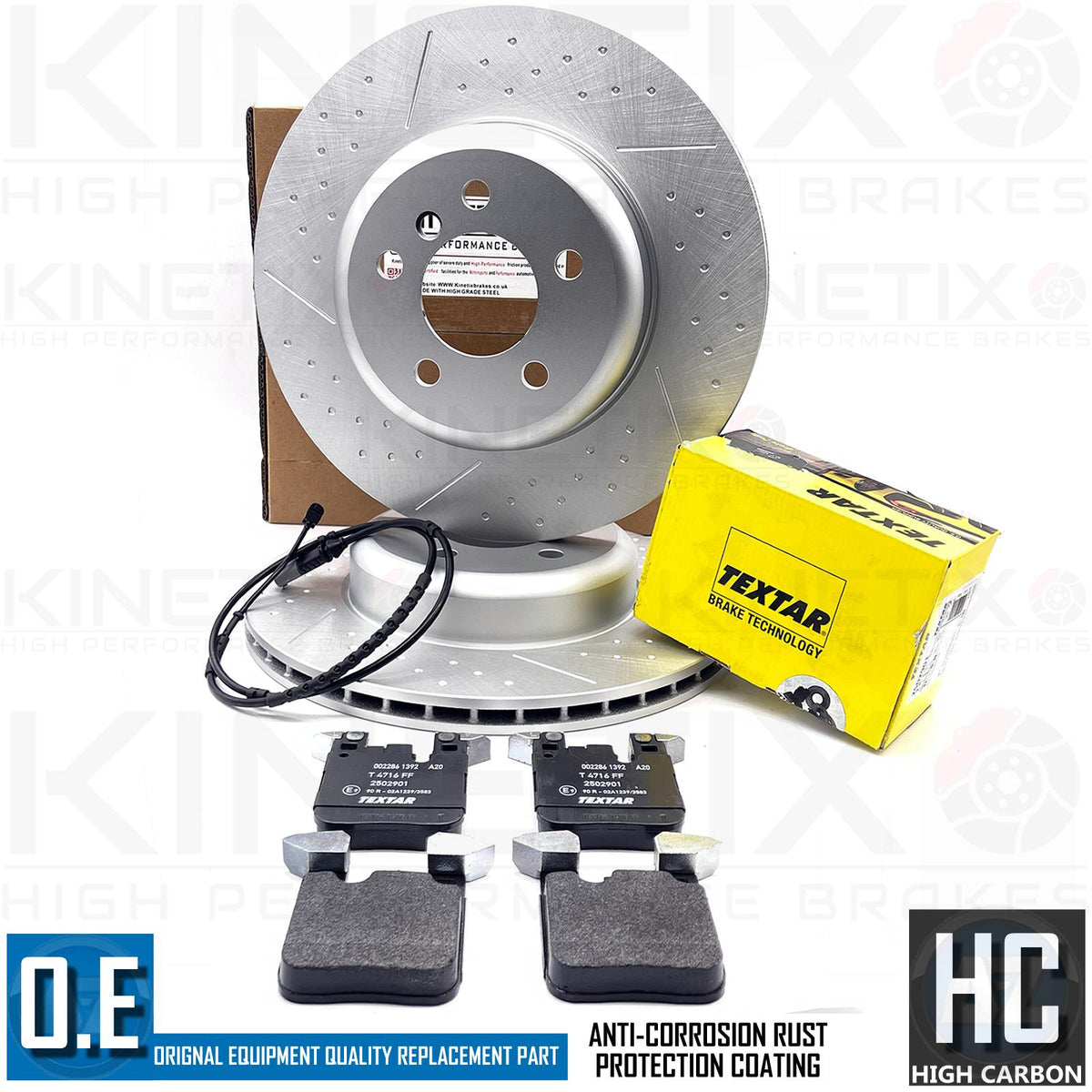 FOR BMW 330d M SPORT F31 FRONT REAR BRAKE DISCS TEXTAR PADS SENSORS 370mm 345mm