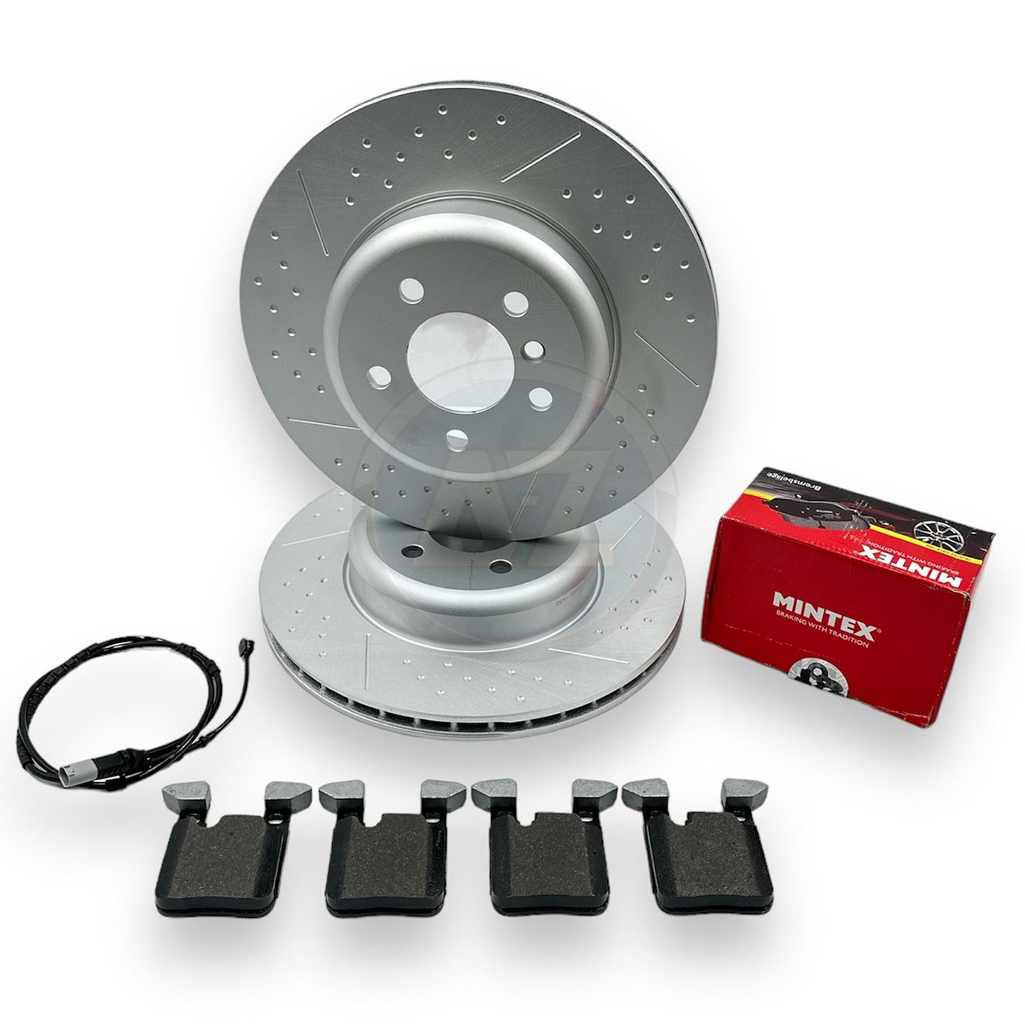 FOR BMW 335d REAR DIMPLED GROOVED PERFORMANCE BRAKE DISCS MINTEX PADS 345mm