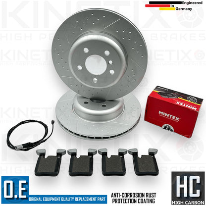 FOR BMW 425d REAR DIMPLED GROOVED PERFORMANCE BRAKE DISCS MINTEX PADS 345mm