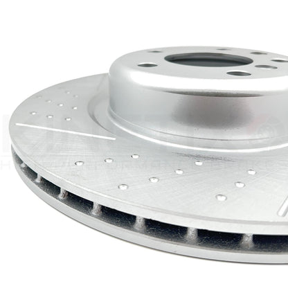 FOR BMW 225d M SPORT REAR CROSS DIMPLED & GROOVED BRAKE DISCS PAIR 345mm