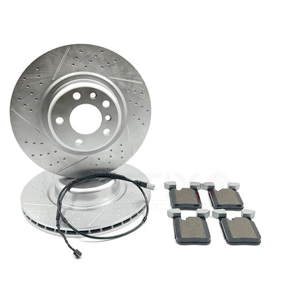 FOR BMW M235i F22 REAR DIMPLED GROOVED BRAKE DISCS PADS SENSOR WIRE 345mm