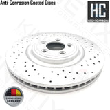 FOR JAGUAR XF 2.7d HIGH CARBON CROSS DRILLED FRONT BRAKE DISCS PAIR 355mm
