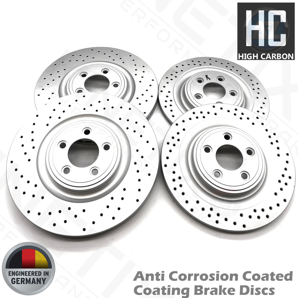 FOR JAGUAR XF 2.0 FRONT REAR DRILLED PERFORMANCE BRAKE DISCS PADS WEAR SENSORS