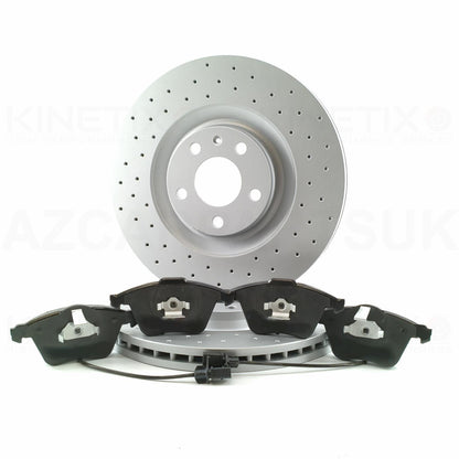 FOR AUDI S4 4.2 V8 B6 B7 FRONT CROSS DRILLED PERFORMANCE BRAKE DISCS PADS 345mm X 30mm (2003-2008)