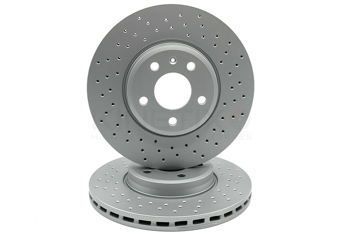 FOR AUDI A4 35 TFSI B9 CROSS DRILLED PERFORMANCE FRONT BRAKE DISCS PAIR 314mm