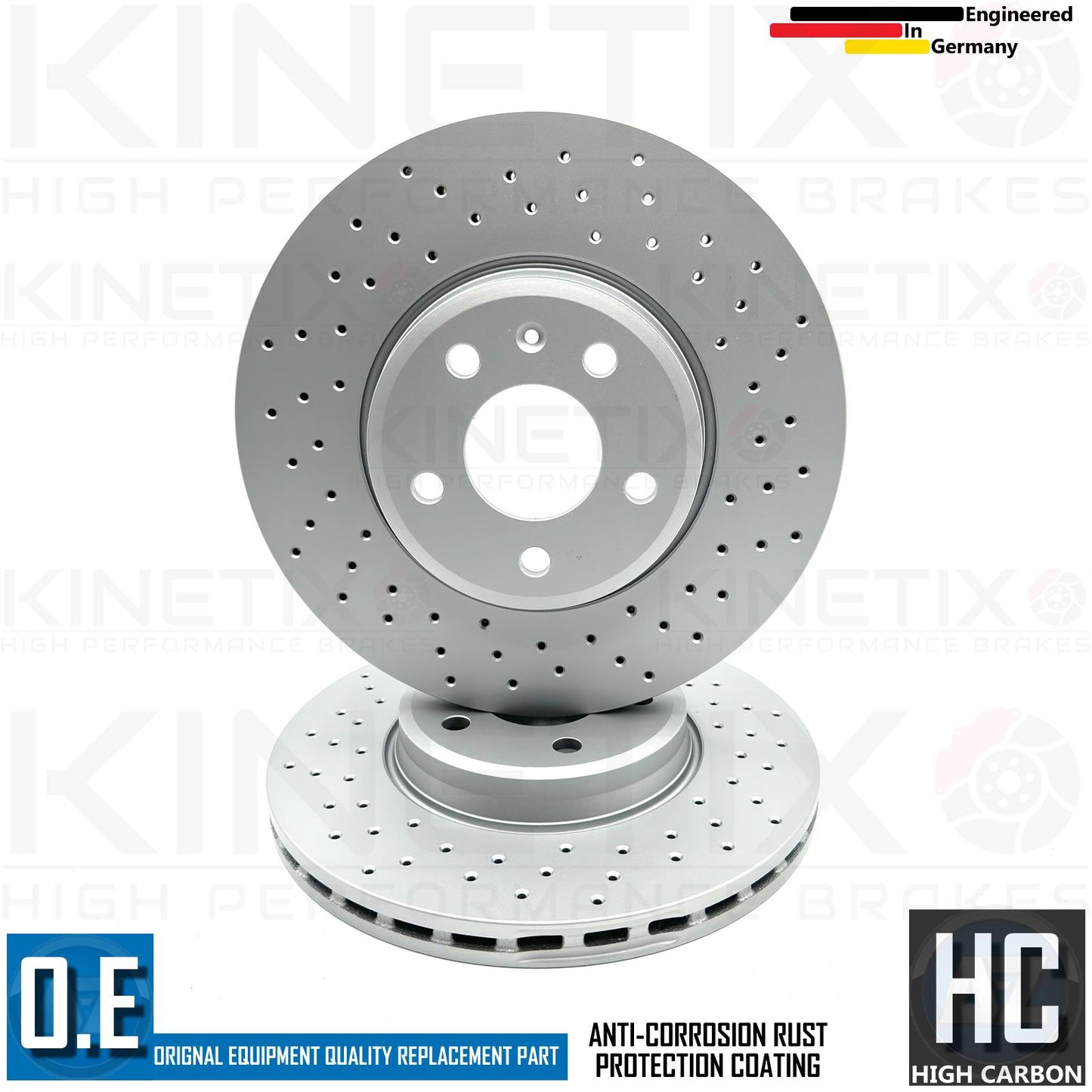 FOR AUDI A4 35 TFSI B9 CROSS DRILLED PERFORMANCE FRONT BRAKE DISCS PAIR 314mm
