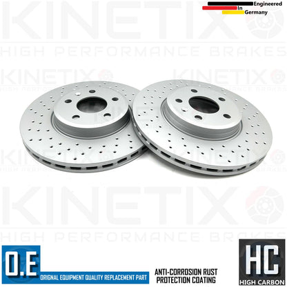 FOR AUDI A4 35 TFSI B9 CROSS DRILLED PERFORMANCE FRONT BRAKE DISCS PAIR 314mm