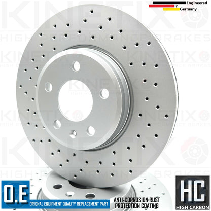 FOR AUDI A5 F5x CROSS DRILLED FRONT BRAKE DISCS BREMBO PADS WEAR SENSOR 314mm