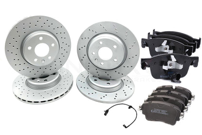 FOR AUDI A5 45 TFSI F5x FRONT REAR DRILLED BRAKE DISCS PADS 314mm 300mm COATED