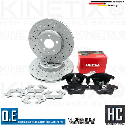 FOR AUDI A4 A5 2.0 TFSI B8 CROSS DRILLED FRONT BRAKE DISCS MINTEX PADS 314mm