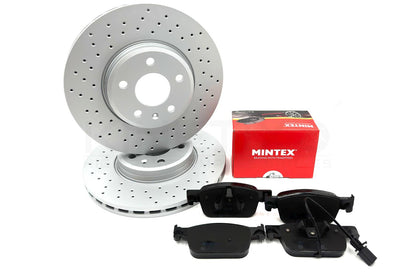 FIT AUDI A5 30 TDI F5x CROSS DRILLED FRONT BRAKE DISCS MINTEX PADS SENSOR 314mm