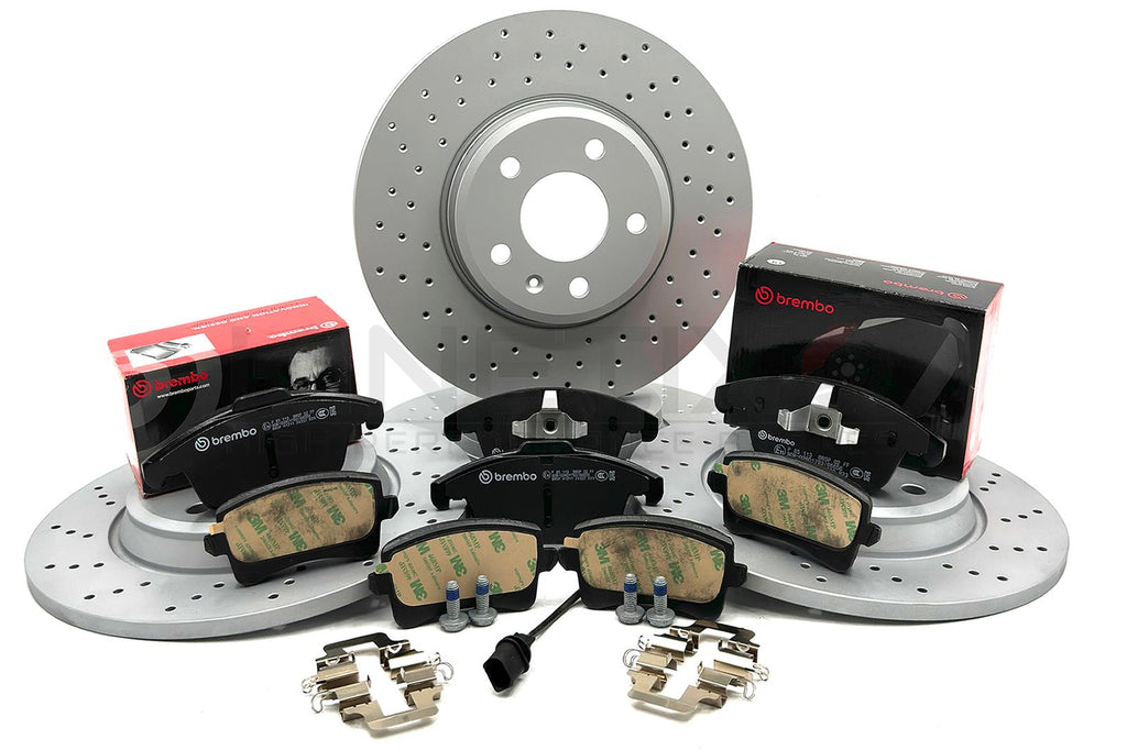 FOR AUDI A4 3.0 TDI B8 DRILLED FRONT REAR BRAKE DISCS BREMBO PADS 314mm 300mm