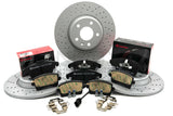 FOR AUDI A4 3.2 FSI B8 DRILLED FRONT REAR BRAKE DISCS BREMBO PADS 314mm 300mm