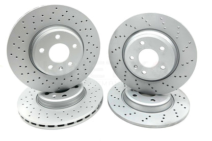 FOR AUDI A4 1.4 TFSI B9 DRILLED FRONT REAR BRAKE DISCS 314mm 300mm COATED