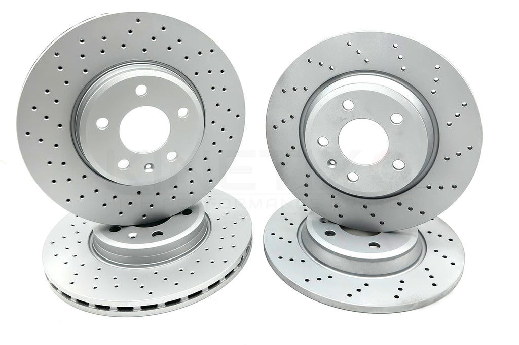 FOR AUDI A4 Allroad 2.0 TDI B9 DRILLED FRONT REAR BRAKE DISCS 314mm 300mm COATED