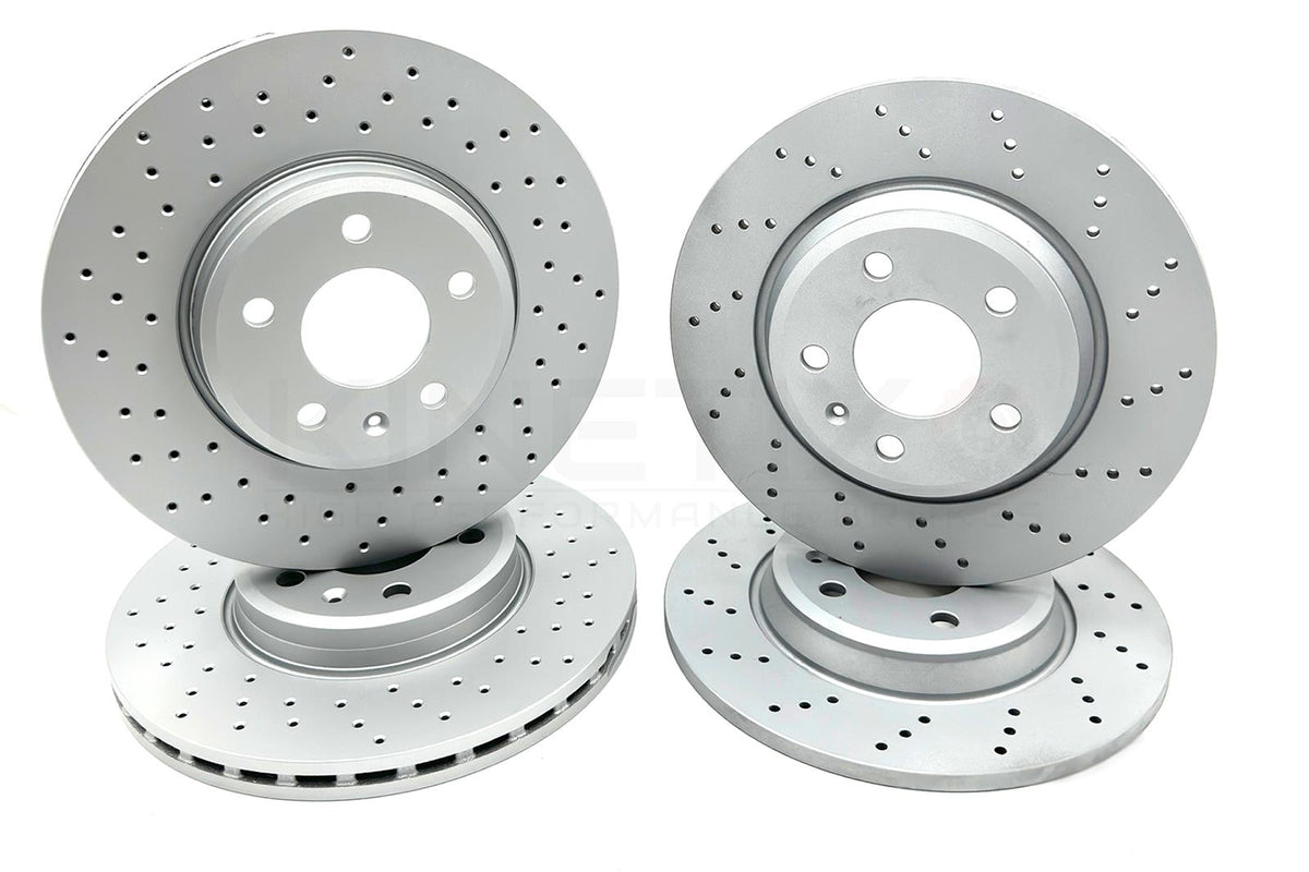FOR AUDI A4 Allroad 45 TDI B9 DRILLED FRONT REAR BRAKE DISCS 314mm 300mm COATED