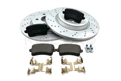 FOR AUDI A5 3.0 TDI 07-17 DRILLED REAR BRAKE DISCS PADS 300mm COATED *SOLID*