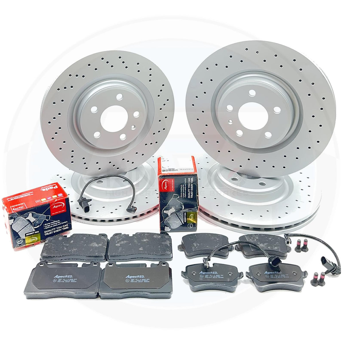 FOR AUDI A7 4G 3.0 TDI S LINE SPORT FRONT REAR DRILLED BRAKE DISCS PADS SENSORS