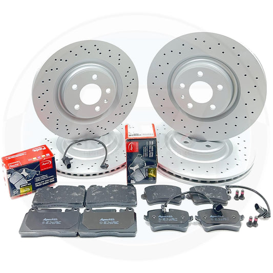 FOR PORSCHE MACAN 2.0 (14-18) DRILLED FRONT REAR BRAKE DISCS PADS 345mm 330mm