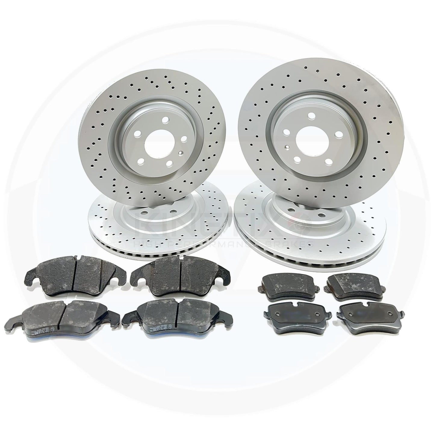 FOR AUDI S5 F5 FRONT & REAR CROSS DRILLED BRAKE DISCS PADS SENSOR 345mm 330mm