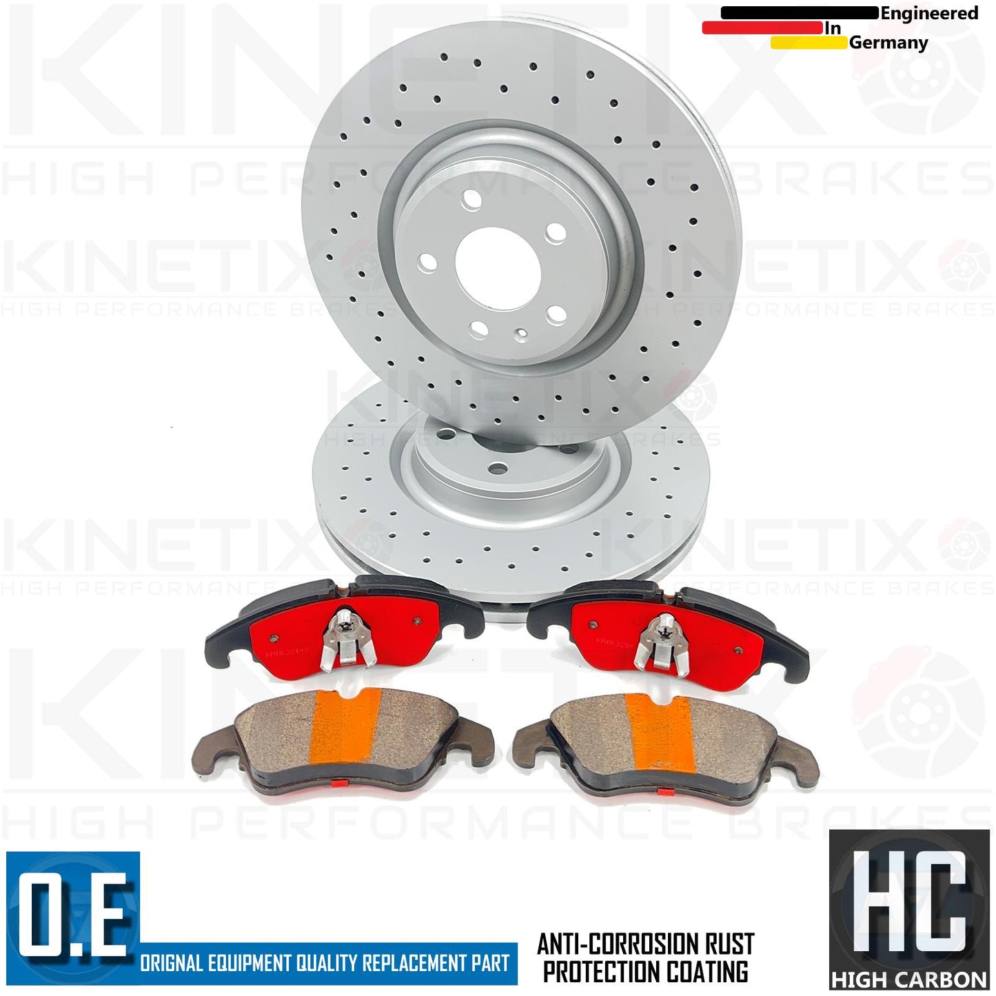 FOR AUDI S4 S5 A6 A7 Q5 3.0 TDI DRILLED FRONT BRAKE DISCS PADS 345mm