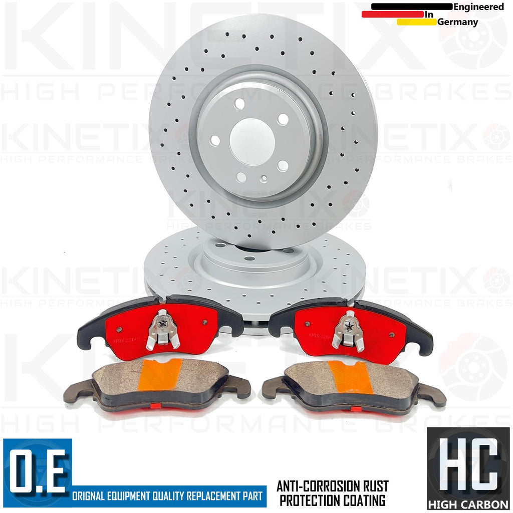 FOR AUDI S4 S5 A6 A7 Q5 3.0 TDI DRILLED FRONT BRAKE DISCS PADS 345mm