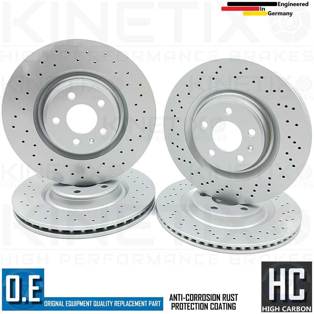 FOR AUDI S4 B8 S5 FRONT REAR DRILLED BRAKE DISCS BREMBO PADS 345mm 330mm