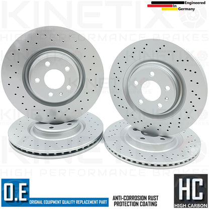 FOR AUDI S4 B8 S5 FRONT REAR DRILLED BRAKE DISCS BREMBO PADS 345mm 330mm