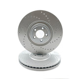 FOR JAGUAR XK 5.0 XKR-S V8 HIGH CARBON DRILLED FRONT BRAKE DISCS PAIR 380mm