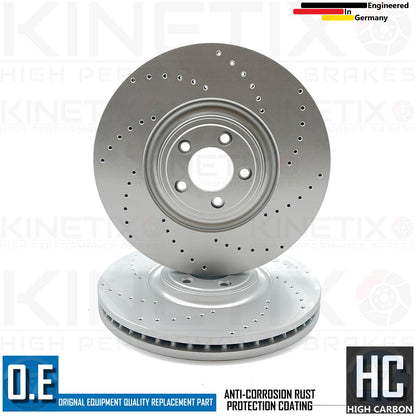 FOR JAGUAR XF 5.0 XFR-S V8 HIGH CARBON DRILLED FRONT BRAKE DISCS PAIR 380mm