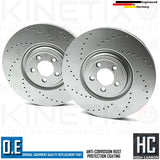 FOR JAGUAR XK 5.0 XKR-S V8 HIGH CARBON DRILLED FRONT BRAKE DISCS PAIR 380mm